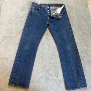 Levi Strauss & Co. Men's Jeans 501 Original Fit Straight Leg 31X30 Dark Denim